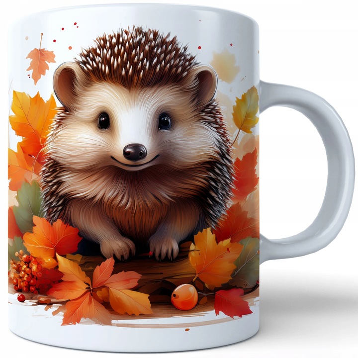 JESIENNY KUBEK 330ml NA HERBATĘ KAWĘ NA PREZENT JESIEŃ JEŻ