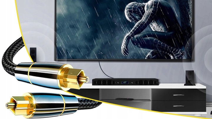 KABEL OPTYCZNY AUDIO TOSLINK PRZEWÓD CYFROWY ŚWIATŁOWÓD COAXIAL 3m
