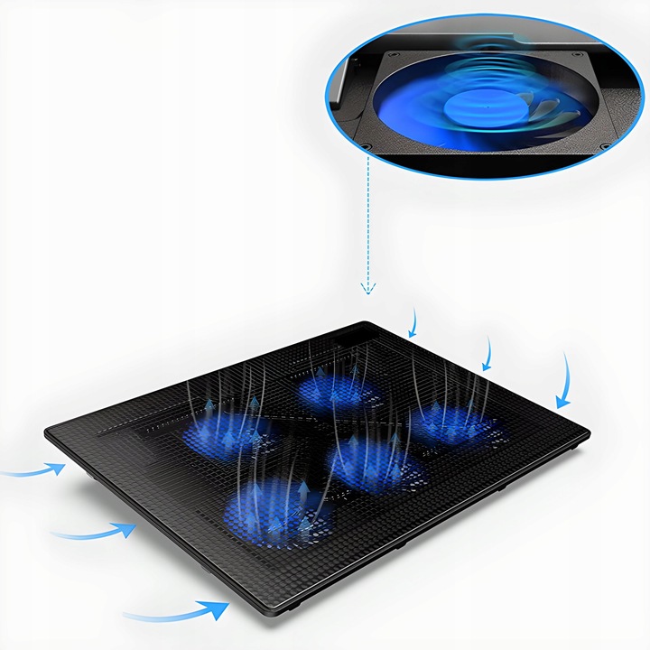 PODSTAWKA PODKŁADKA CHŁODZĄCA POD LAPTOPA NOTEBOOKA PODŚWIETLENIE 12-17''