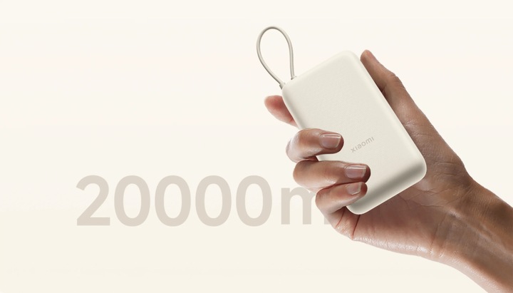 Powerbank 20000 mAh 33W Xiaomi Power Bank 74 Wh zintegrowany kabel USB-C