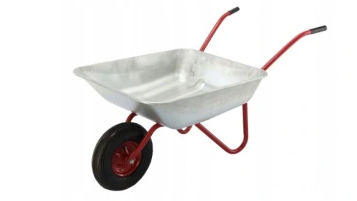 TACZKA OGRODOWA LEKKA OCYNKOWANA MOCNA Z METALOWYM KOŁEM 120 L / 80L