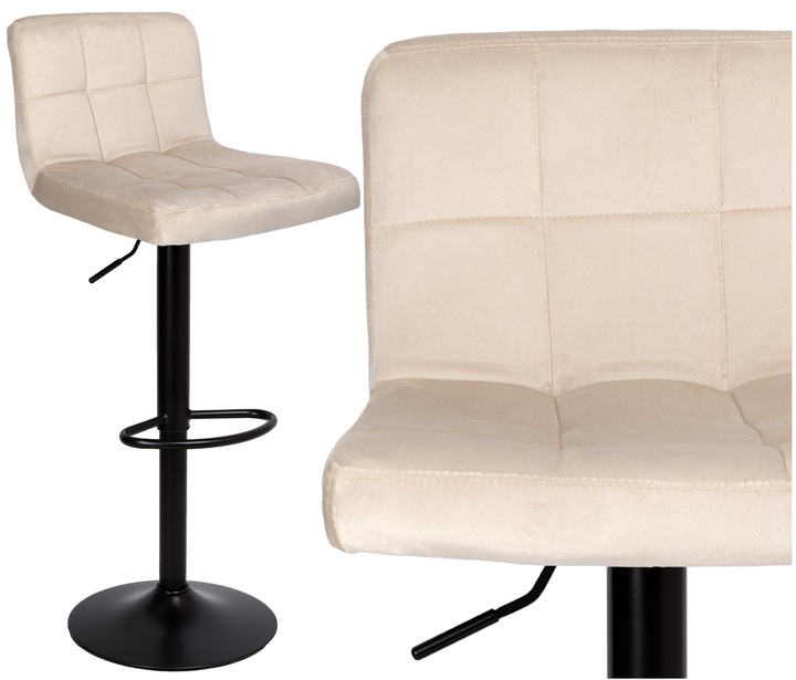 HOKER WELUROWY PIKOWANY OBROTOWY REGULOWANY KRZESŁO BAROWE DO JADALNI