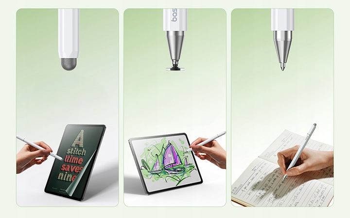 BASEUS RYSIK 3W1 STYLUS PEN UNIWERSALNY DO EKRANÓW DOTYKOWYCH ANDROID IOS