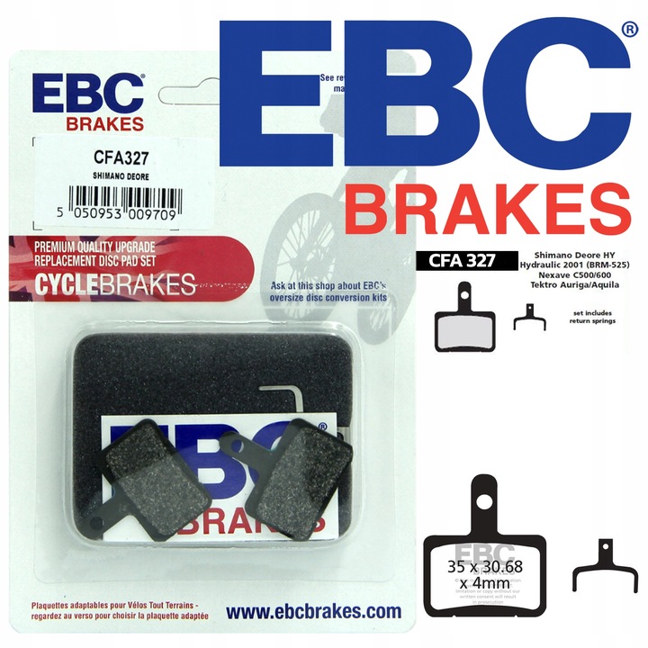 CFA327 - EBC KLOCKI HAMULCOWE ROWEROWE ORGANICZNE SHIMANO BR-MT200 GIANT