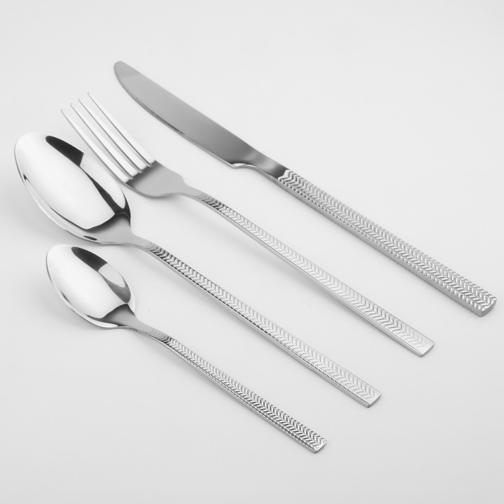 Komplet sztućców zestaw sztućców sztućce dla 6 OS JAGNA SREBRNE 24-elementy