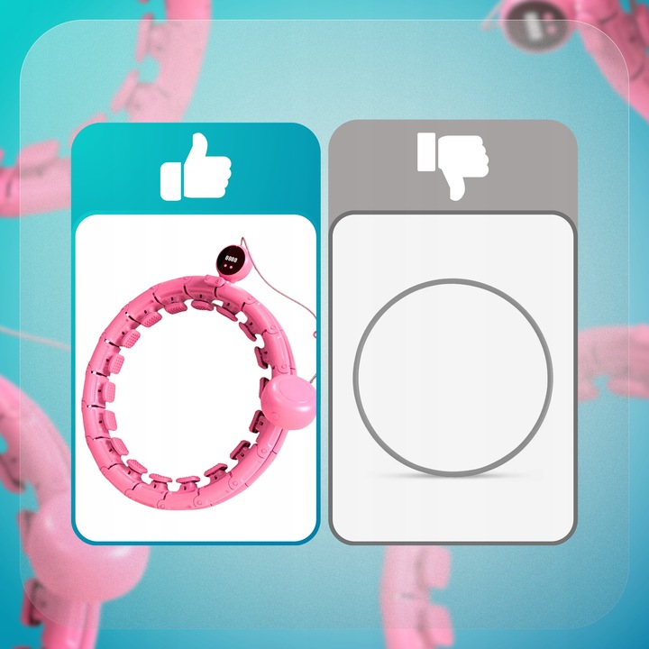 ODCHUDZAJĄCY HULA HOP Z OBCIĄŻENIEM SMART Z LICZNIKIEM I WYPUSTKAMI HULAHOP