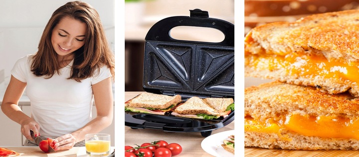 OPIEKACZ KANAPEK TOSTÓW SANDWICH ELDOM CERAMICZNY Z POWŁOKĄ GRANITOWĄ