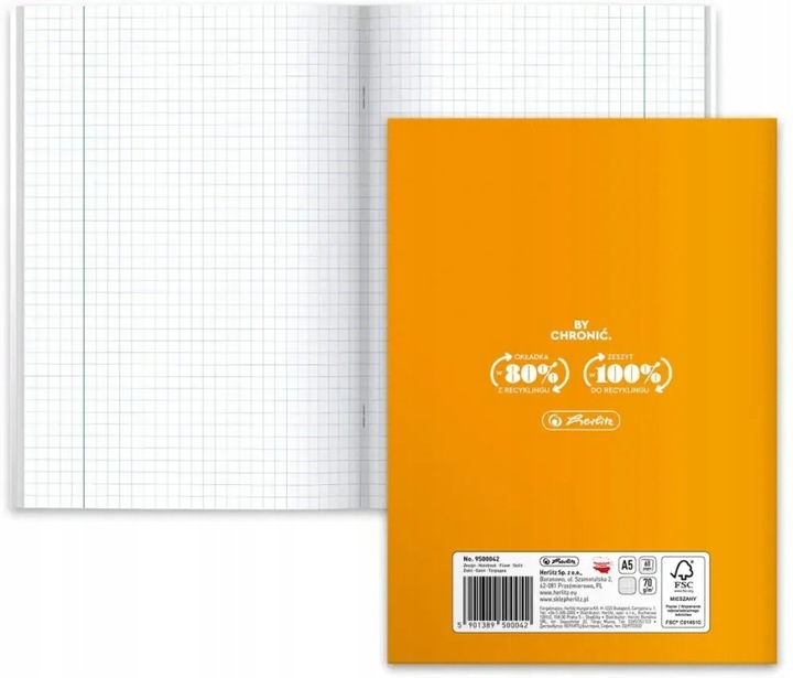 8x Zeszyty tematyczne ze ściągą A5 60 kartek przedmiotowe HERLITZ do szkoły