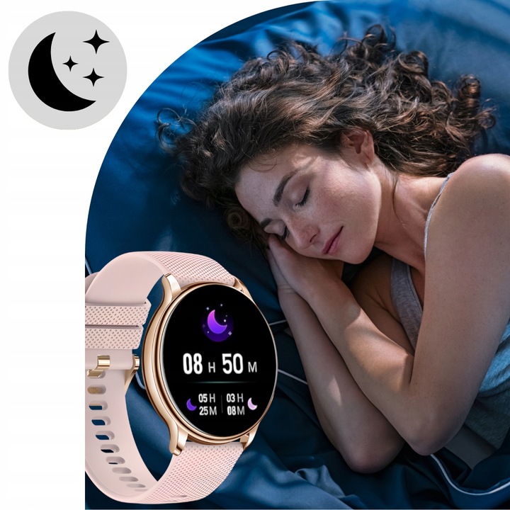 SMARTWATCH ZEGAREK DAMSKI ELEGANCKI ROZMOWY POWIADOMIENIA MENU PL AMOLED