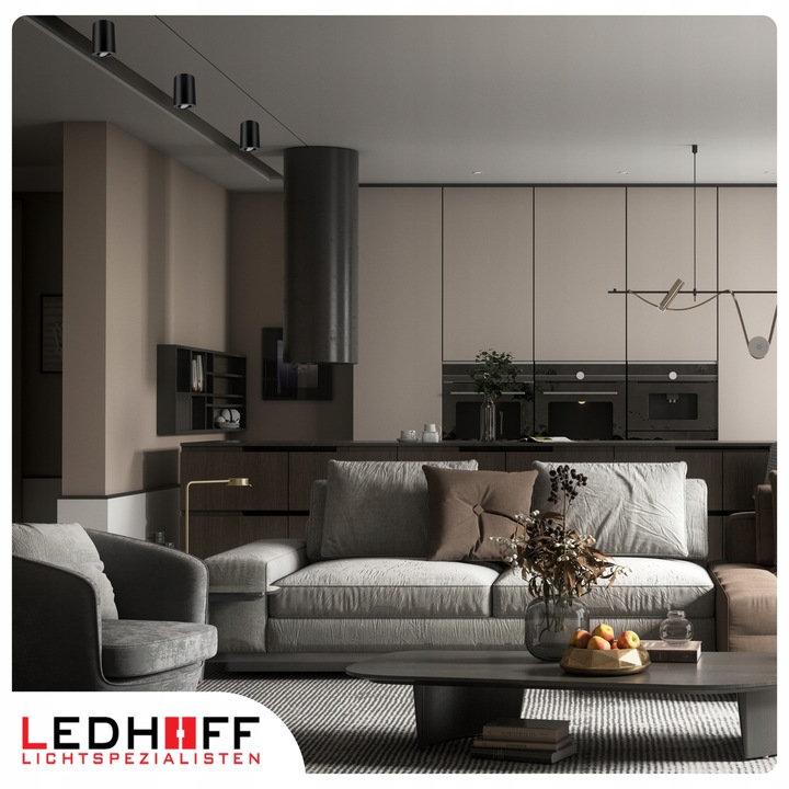 Oprawa natynkowa Halogenowa SPOT Tuba LED GU10 DUŻA czarna RUCHOMA