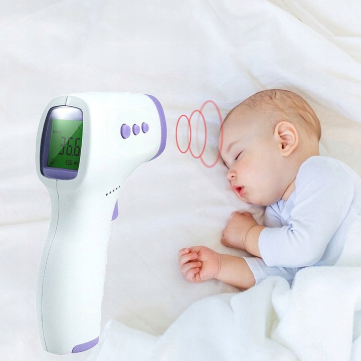 TERMOMETR BEZDOTYKOWY NA PODCZERWIEŃ LCD ELEKTRONICZNY CYFROWY DOKŁADNY