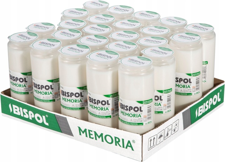 BISPOL wkład olejowy do zniczy 14,5 cm WO4 zgrzewka 24 sztuki