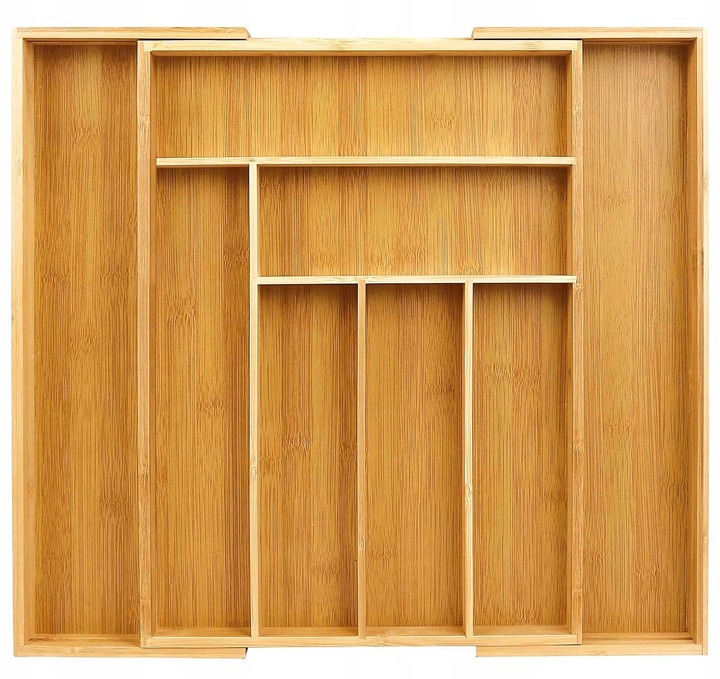 ORGANIZER NA SZTUĆCE WKŁAD DO SZUFLADY REGULOWANY BAMBUSOWY DREWNIANY