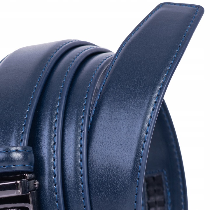 Pasek Męski Skórzany GRANATOWY klamra automatyczna