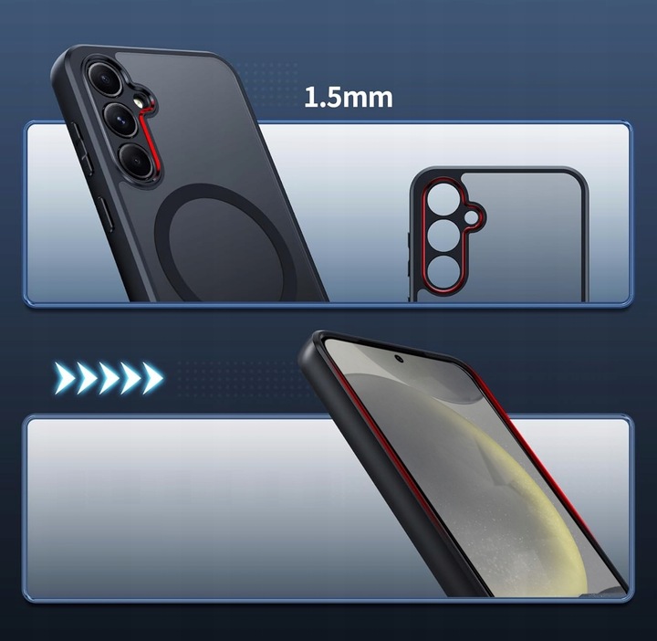 ETUI DO MAGSAFE CZARNY MAT DO SAMSUNG S22 + 2x SZKŁO