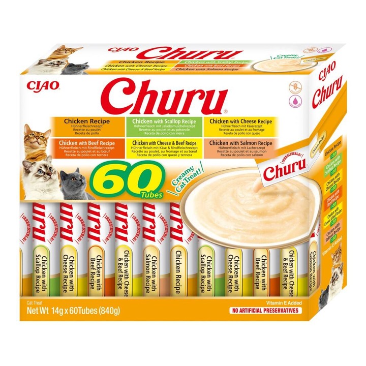 Inaba Cat Churu 60x14g (840g) Kremowy Przysmak Dla Kota Mix Z