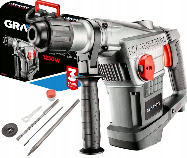 GRAPHITE MŁOT UDAROWY udarowo-obrotowy SDS MAX udar 10J 1250W 58G874