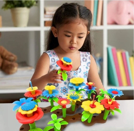 OGRÓD KREATYWNY KWIATY UKŁADANKA KLOCKI 148 SZT.