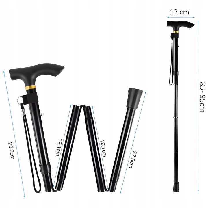 LASKA REGULOWANA TELESKOPOWA DLA SENIORÓW INWALIDÓW DO WPOMAGANIA CHODZENIA