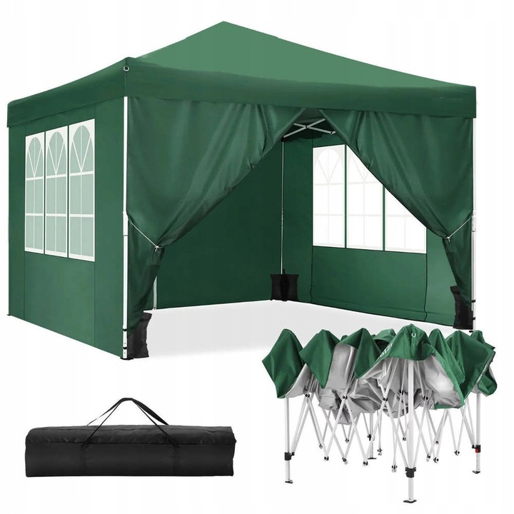 PAWILON OGRODOWY EKSPRESOWY NAMIOT HANDLOWY 3x3m AUTOMATYCZNY + 4