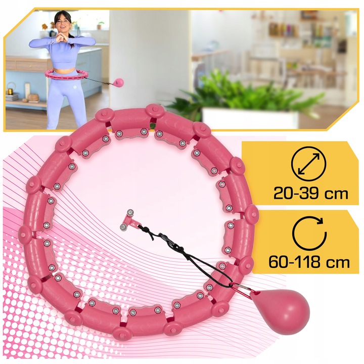 HULA HOP ODCHUDZAJĄCY SMART Z OBCIĄŻNIKIEM OBCIĄŻENIEM HULAHOP ODCHUDZAJĄCE