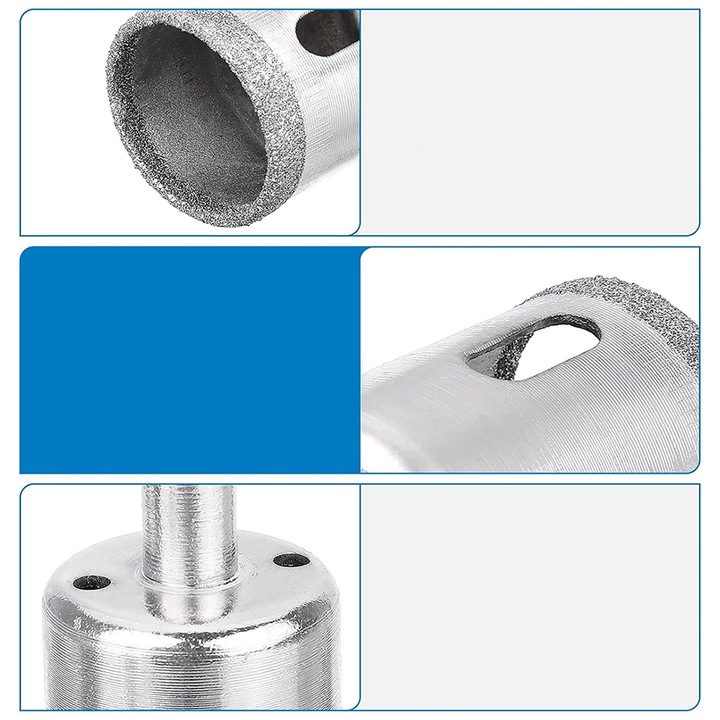 WIERTŁO OTWORNICE DIAMENTOWE DO GRESU PŁYTEK SZKŁA PROFIL 6-68MM KORONKI