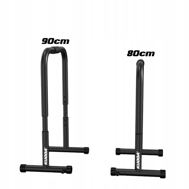 STABILNE STALOWE PORĘCZE DO DIPÓW ćwiczeń pompek, dipy WYSOKIE 90cm KUDDA