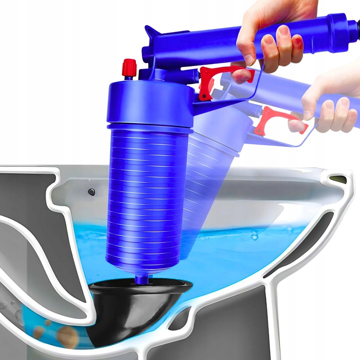 PISTOLET DO UDRAŻNIANIA RUR PRZEPYCHACZ WC TOALET ZLEWU KRET HYDRAULICZNY