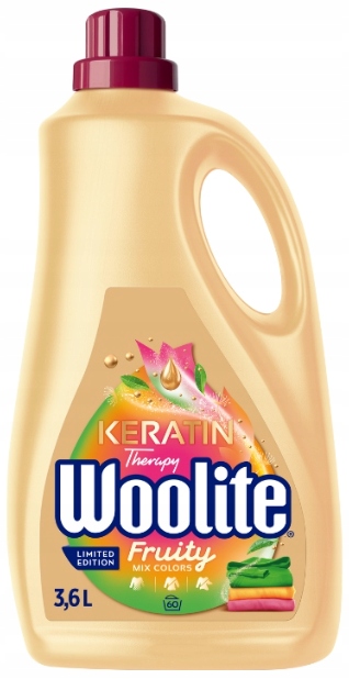 Woolite Płyn Do Prania KOLORÓW Owocowy Molerowy Zapach Keratin Therapy 3,6l