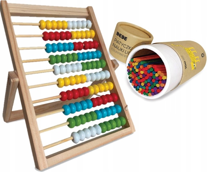 LICZYDŁO + PATYCZKI do nauki liczenia Montessori