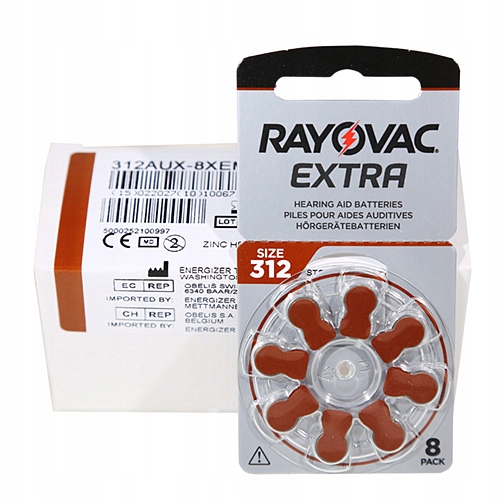 80x Rayovac Extra 312 baterie do aparatu słuchowego