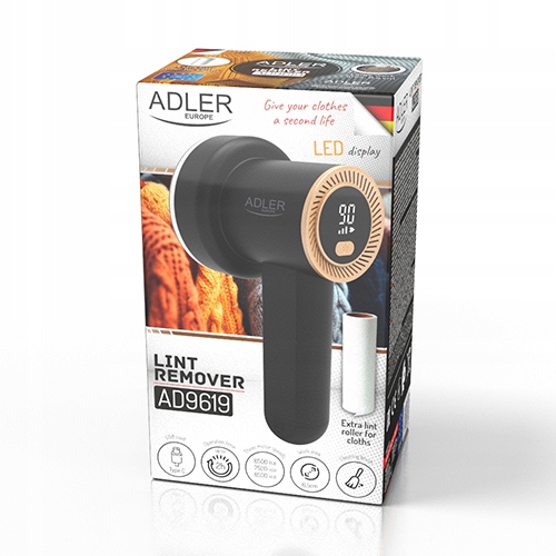 Golarka do Tkanin Adler AD 9619 – 3 Prędkości, Wyświetlacz LED, USB