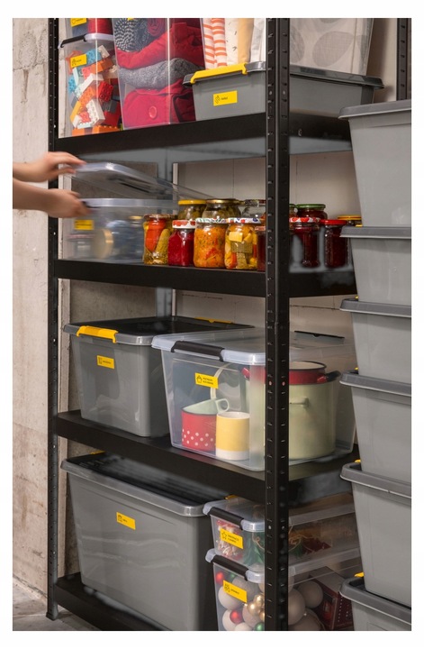 Pojemnik plastikowy 60L z pokrywką organizer pudełko skrzynia kosz box