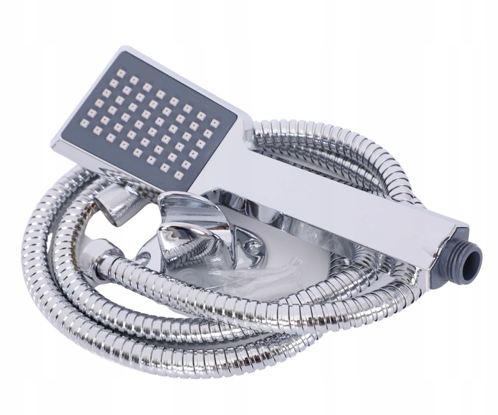 Słuchawka prysznicowa z wężem chrom do wanny z uchwytem ściennym YOKA