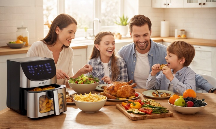 FRYTKOWNICA BEZTŁUSZCZOWA AIR FRYER 8L DUŻA FRYTOWNICA 2000W 14