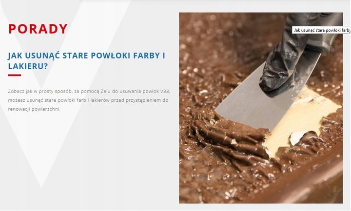 V33 ŚRODEK DO USUWANIA STARYCH POWŁOK Z METALU 1L
