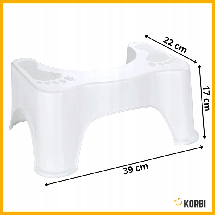 PODNÓŻEK TOALETOWY PODEST ŁAZIENKOWY TABORET BIAŁY