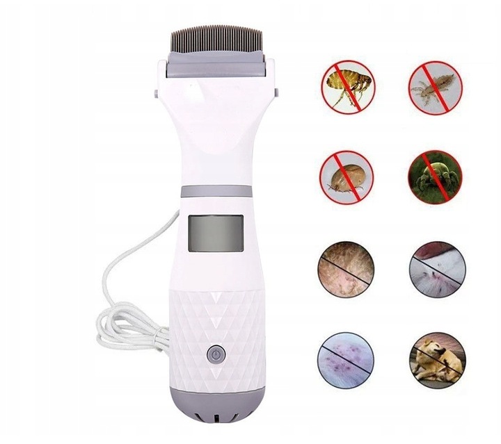 GRZEBIEŃ NA WSZY GNIDY USUWA PCHŁY ELEKTRYCZNY FILTR ODKURZACZ TERMINATOR