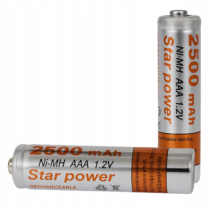 AKUMULATORKI AAA 2500mAh NiMH WYSOKA POJEMNOŚĆ DO RÓŻNYCH URZĄDZEŃ 4