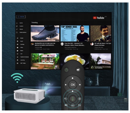 Projektor Rzutnik Full HD 4K 12000lm WiFi Android + Torba + Kabel HDMI