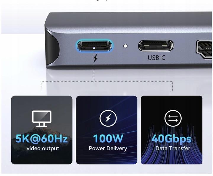 4Apple_pl HUB Thunderbolt 3 4 HDMI 4K USB do najnowszych MacBooków M1 M2 M3