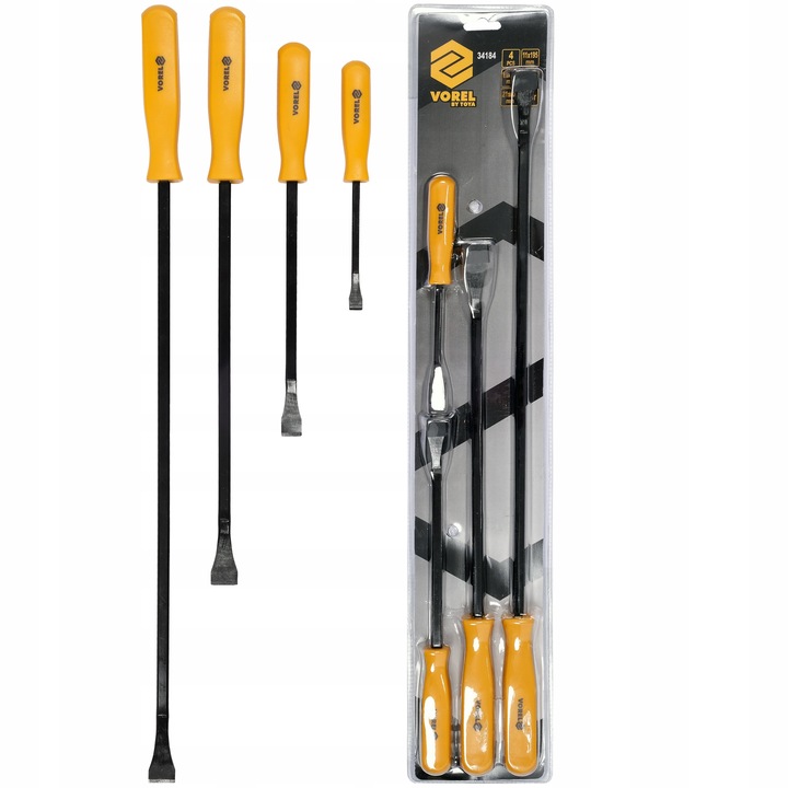 ZESTAW ŁOMÓW DŹWIGNI ŁYŻEK 4 EL. Z RĘKOJEŚCIĄ VOREL