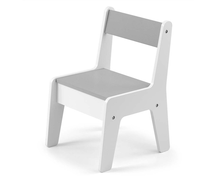 Stolik drewniany z krzesłami BIAŁY dzieci Zabawa Nauka Olaf Milly