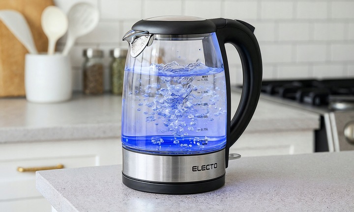 CZAJNIK ELEKTRYCZNY SZKLANY 1,7L MOCNY Z PODŚWIETLENIEM LED 1800W ZE