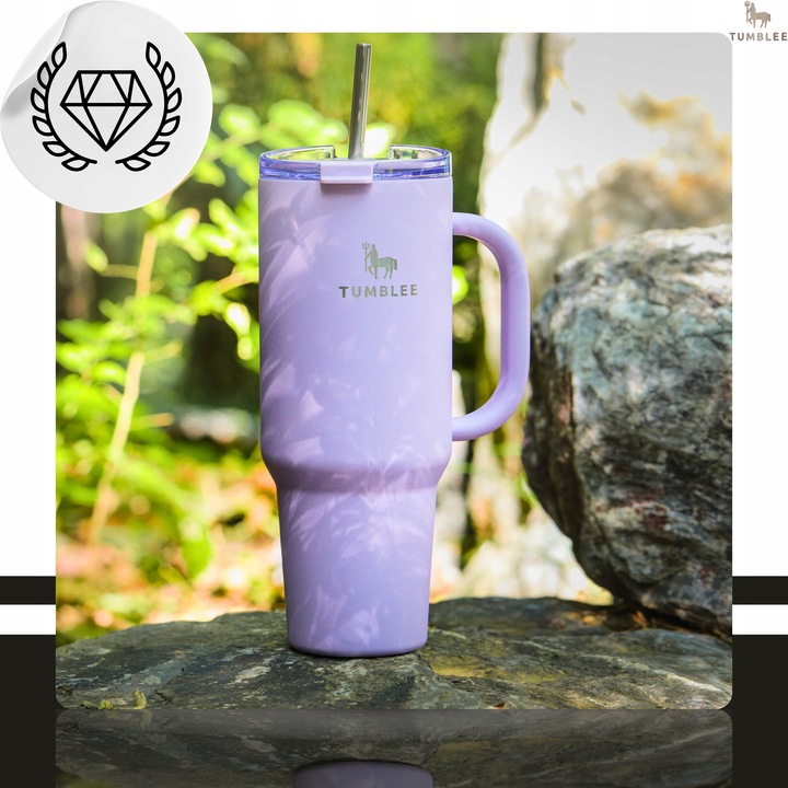 Duży Kubek Termiczny do Auta Ze Słomką Ustnikiem Nieprzeciekający 1200ml