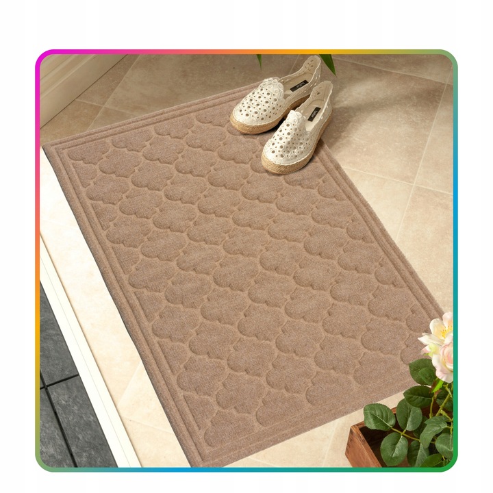 Wycieraczka Pod Drzwi Tekstylna 60x90 Beżowa 3D Duża Wejściowa