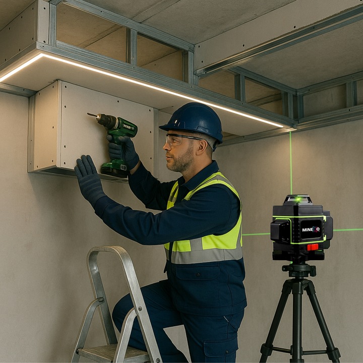 POZIOMNICA LASEROWA POZIOMICA 4D 16 LINII KRZYŻOWA 360 LASER ZESTAW