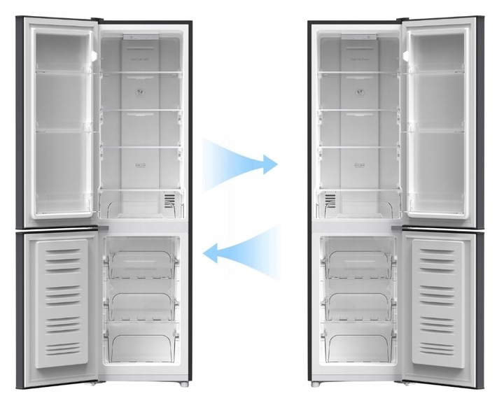 Lodówka No Frost 175cm 225L Smith&Brown SFBF-532-BE3 Czarna WĄSKA