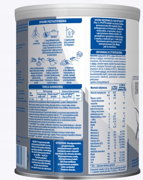 Mleko modyfikowane Nan Optipro plus HMO 3 (800 g)