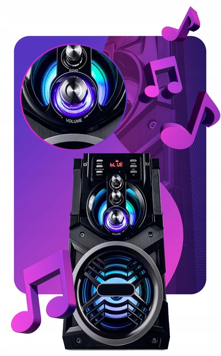 GŁOŚNIK PRZENOŚNY 850W KOLUMNA BLUETOOTH KARAOKE RADIO FM MOBILNY